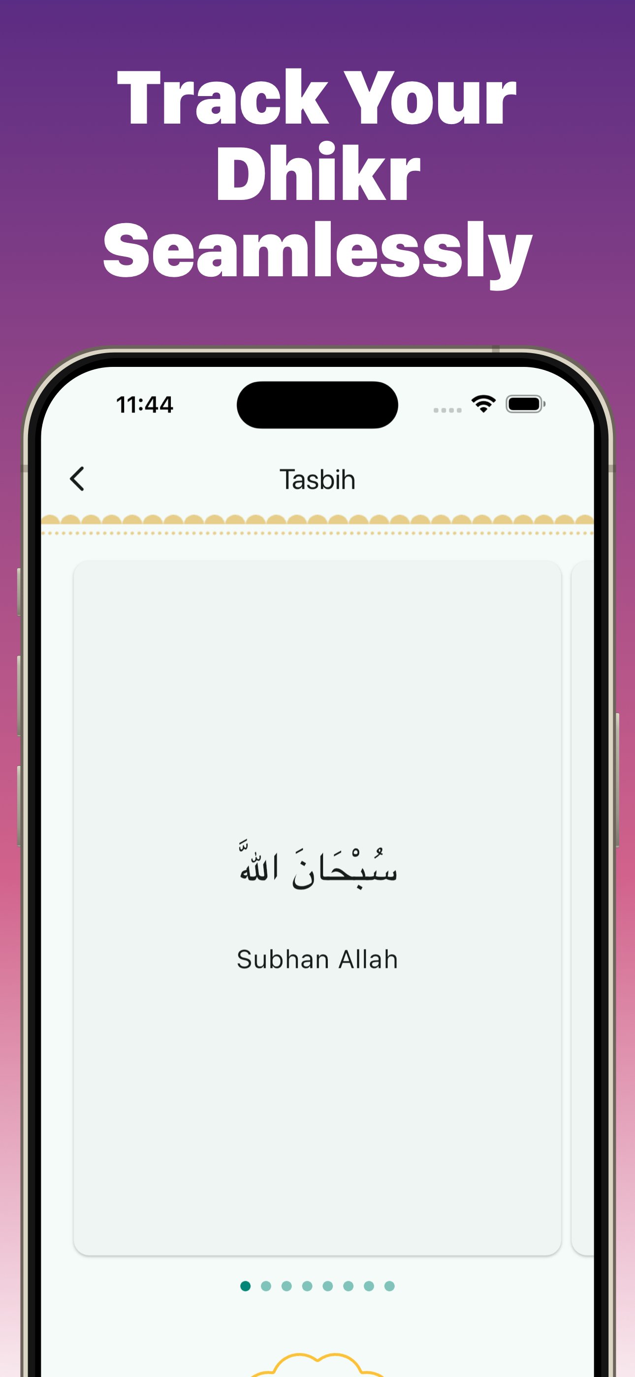 Muslim Expert Tasbih Dhikr counter showing Subhan Allah